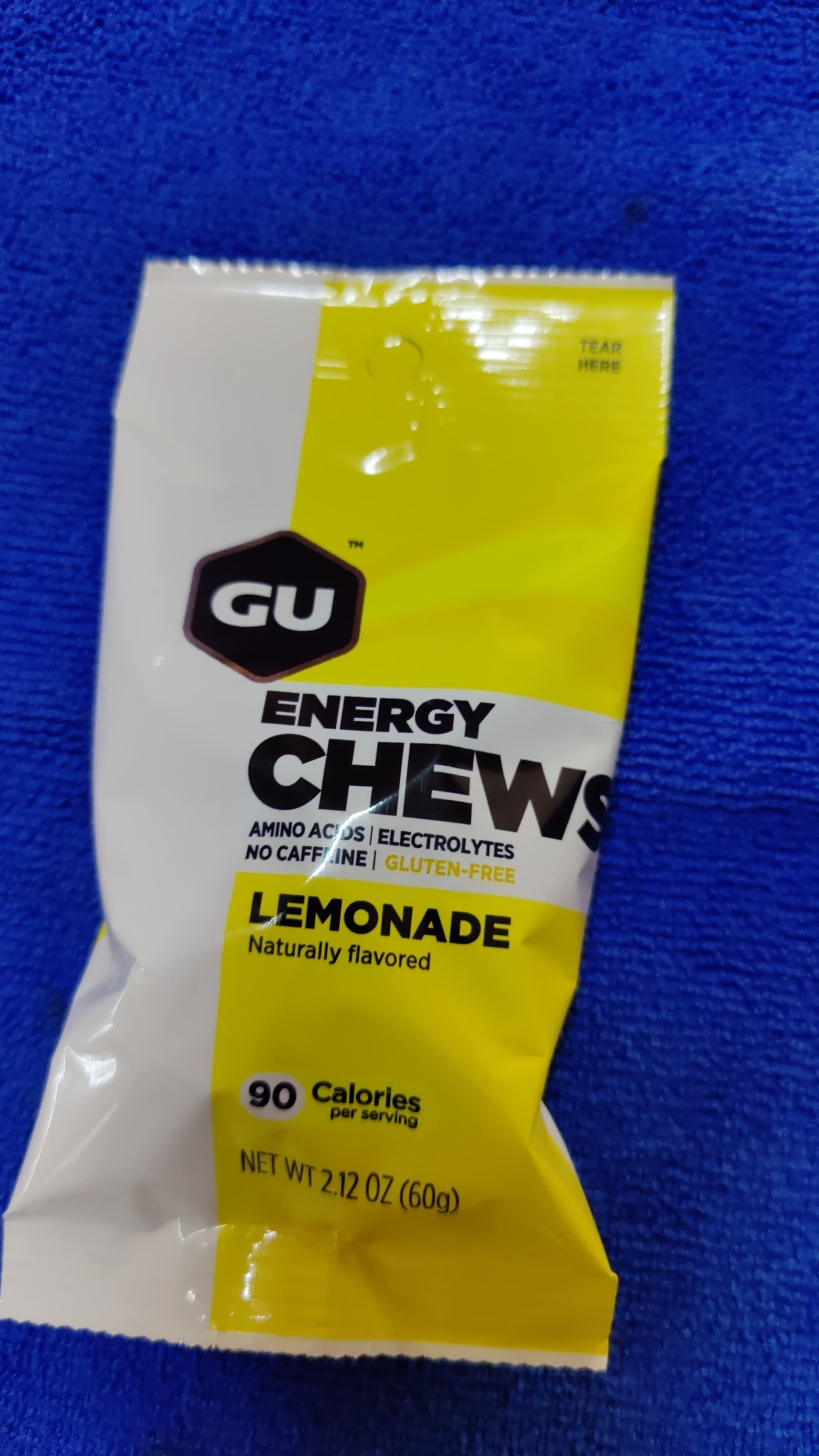GU ENERGY CHEWS  LEMONADE NO CAFFEINE 2 SERV  GOMITAS