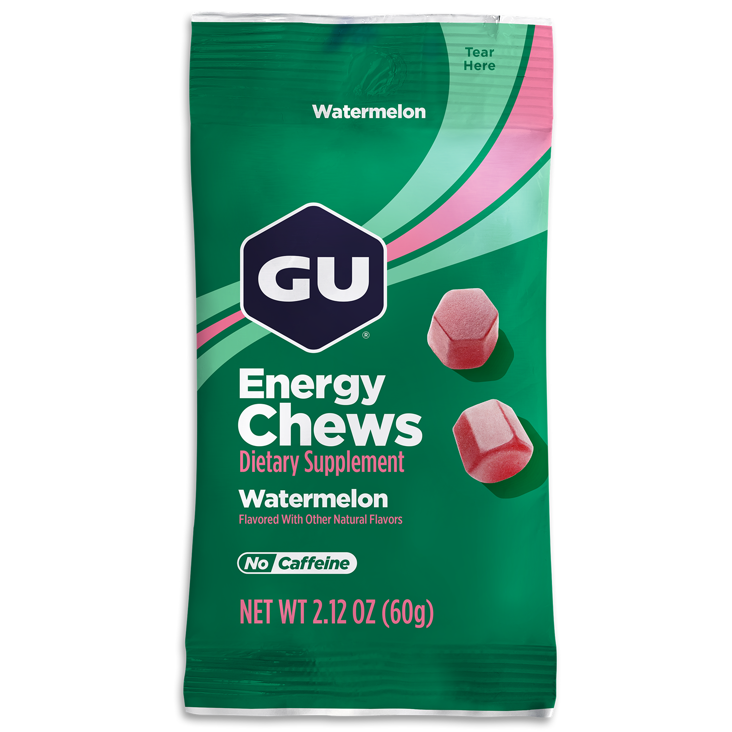 GU ENERGY CHEWS  WATERMELON  NO CAFFEINE 2 SERV  GOMITAS