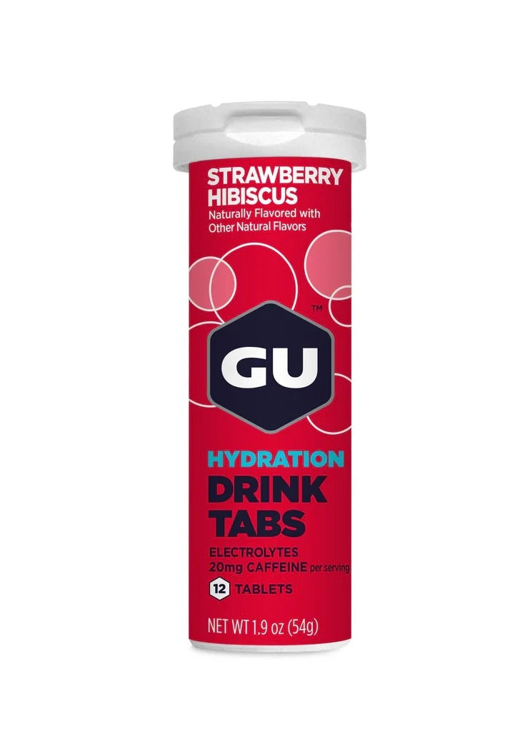 GU ENERGY ELECTROLITOS 12 TABS STRAWBERRY HIBISCUS 20GM CAFFEINE