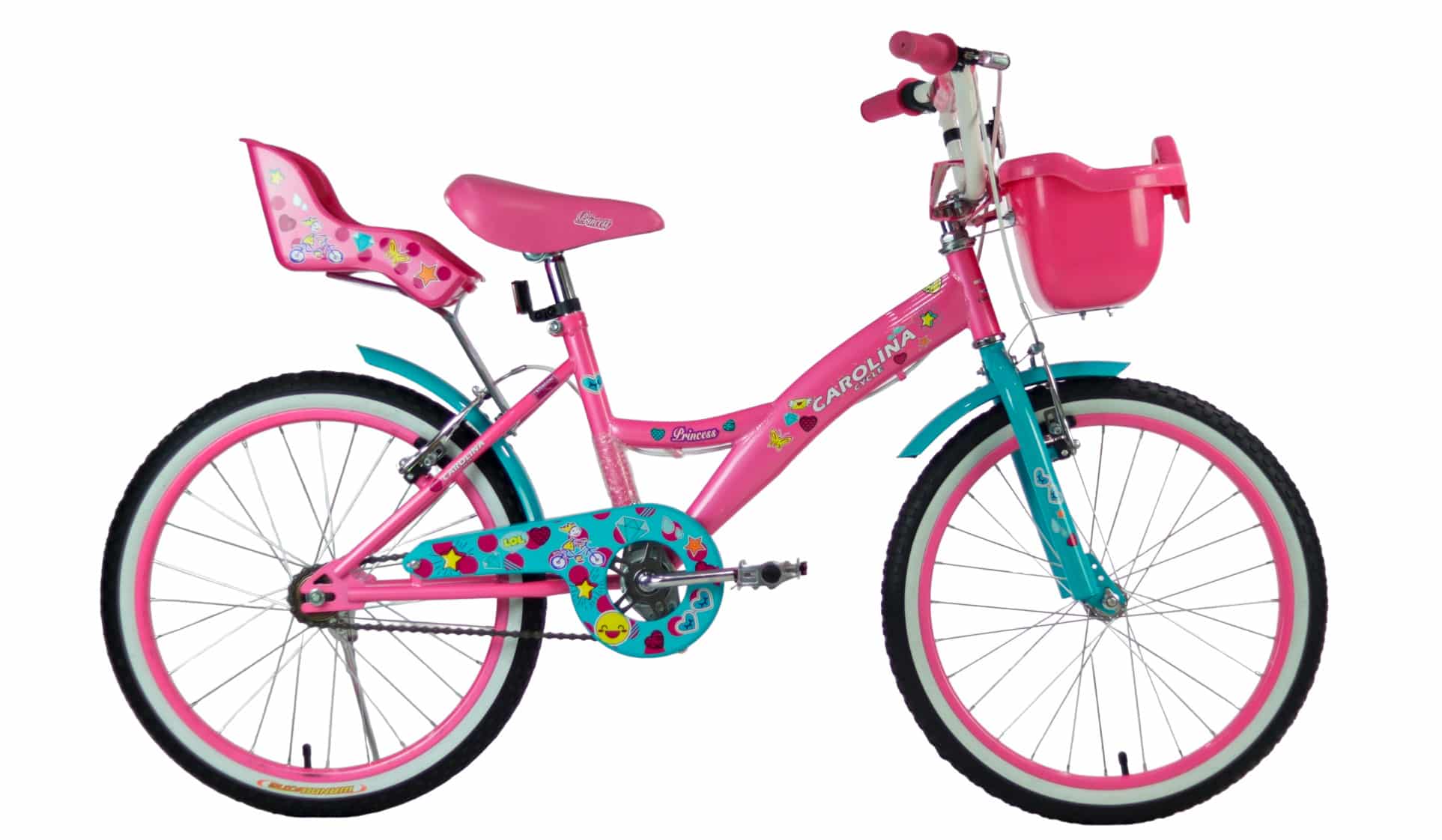 Bicicleta 20 BMX Carolina Princess Niña / Rosada / turquesa
