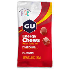 GU ENERGY CHEWS  FRUIT PUNCH  NO CAFFEINE 2 SERV  GOMITAS